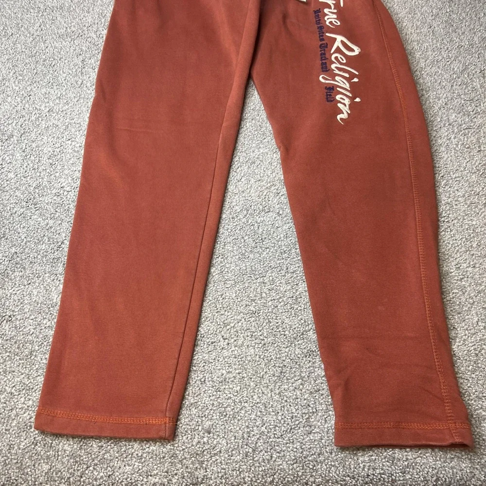 True Religion Rust Orange Sweatpants with White Logo